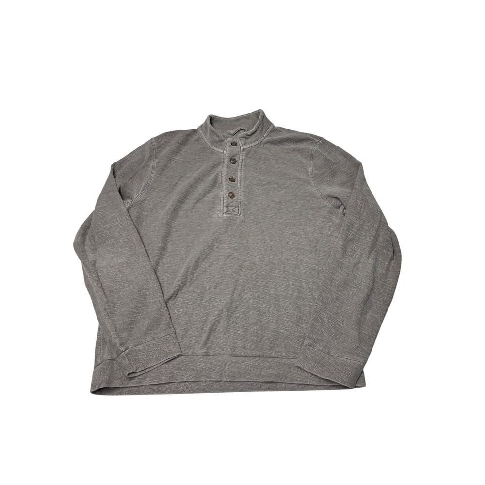 Marine Layer Mens XL Grey Slub‎ Knit Henley Pullover Sweatshirt 14911 Cotton